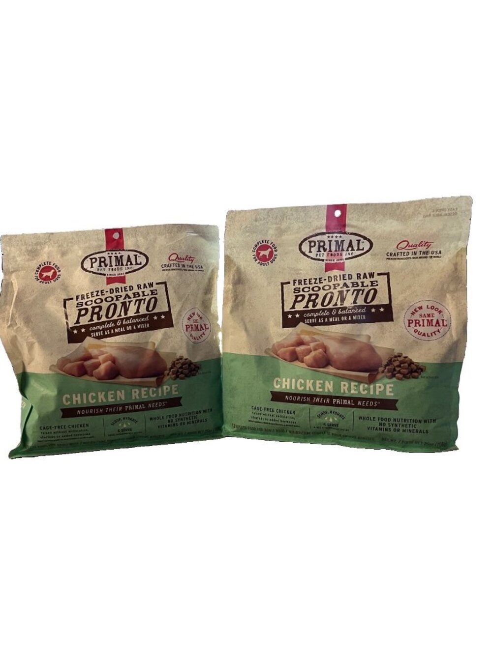 Primal Raw Pronto Chicken Recipe Freeze Dried Dog Food 25 oz bag - Lot of 2
